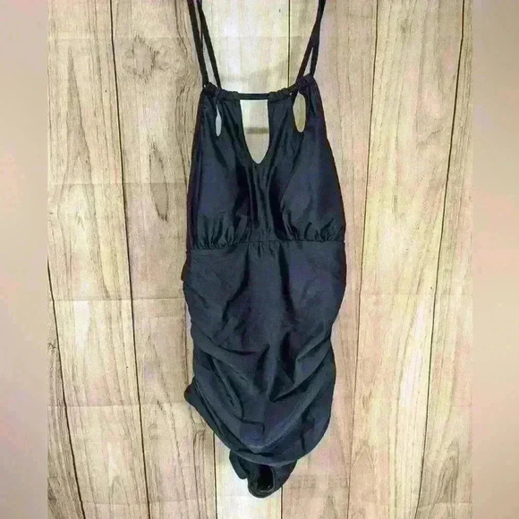 NWT‎ cupshe live life strappy one piece black bathing suit size L - Picture 2 of 6